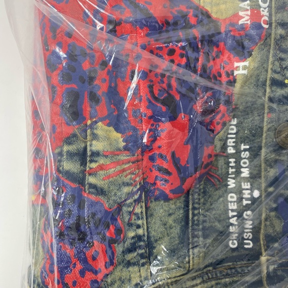 NWT Reason Clothing Art Canvas Denim Jacket Size Medium - Picture 5 of 9